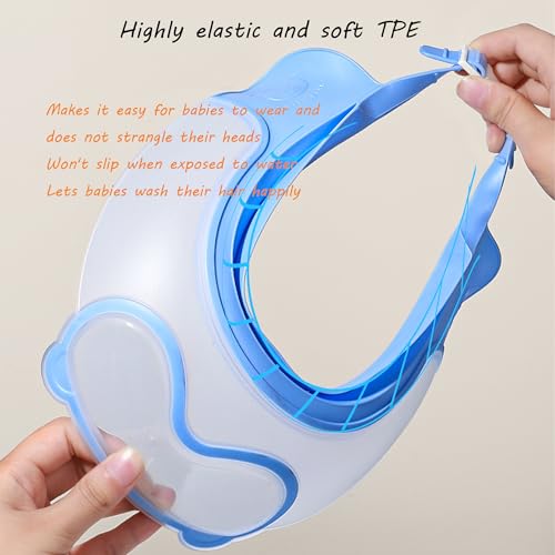 Image of Baby Shower Cap Shield, Shower Cap for Kids, Visor Hat for Eye and Ear Protection for 0-9 Years Old Children, Cute diving goggle Shape Makes The Baby Bath More Fun (Pink)