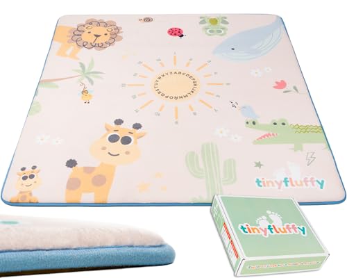 tinyfluffy Alfombra Bebe Acolchada Plegable - 2cm Grosor, 130 * 130cm, Tapete Bebe, Alfombra De Juegos Bebe, Suelo Bebes Acolchado, Colchoneta Bebe Suelo, Alfombra Juegos Bebes Acolchada