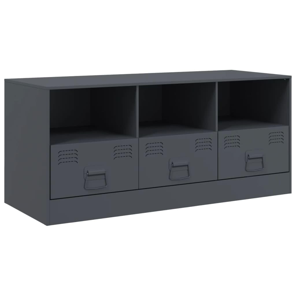 LAPOOH Stolik pod telewizor ze stali szary Antracyt 99x39x44 cm, stół telewizyjny, szafka telewizyjna, szafka telewizyjna, stół telewizyjny, meble do salonu, stół do salonu TV - 841735