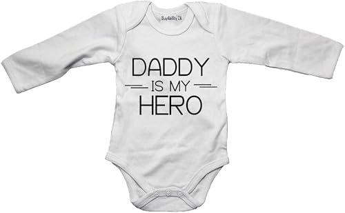 Daddy is My Hero - Baby Grow White Long Sleeve