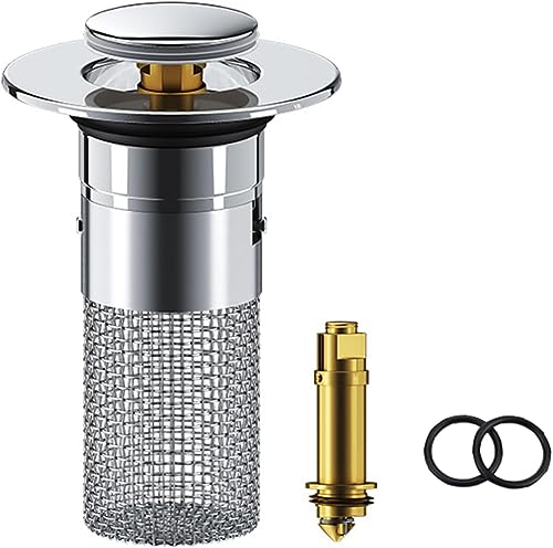 VACSAXEa-Zy Sink Plug, Ea-Zy Sink Plug with Basket, Foodypopz Ea-Zy Sink Plug, Universal Bathroom Sink Stopper. (1PCS)