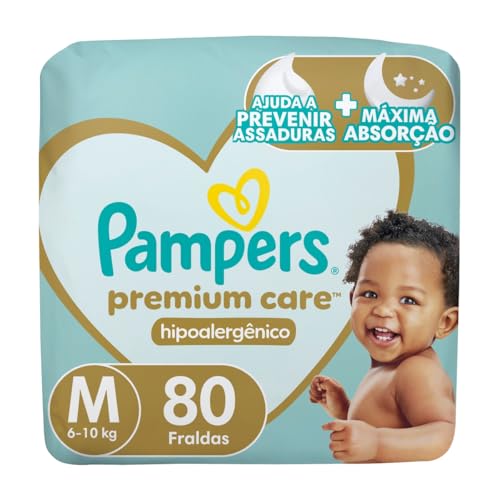 Fralda Pampers Premium Care M – 80 fraldas