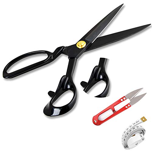 Sewing Scissors Fabric Scissors - Industrial Strength High Carbon Steel Tailor Scissor Shears for Fabric Leather Sewing Dressmaking Tailoring Home Office Artists Dressmakers (9inch-3IN1)