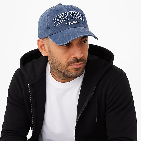 Image of Unisex Denim Adjustable Baseball Cap for Men & Women | Stylish Free Size Summer Sports, Gym, Travel & Casual Cap