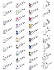 20G straight & L Shaped Nose Studs