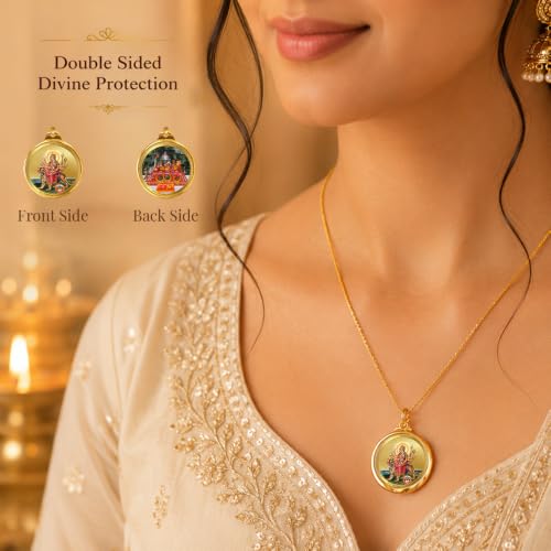 Image of DIVINITI 24K Gold Plated Double-Sided Religious Pendant with Premium Gift Box, Spiritual Locket for Men & Women, Devotional Jewellery for Gifting & Everyday Wear