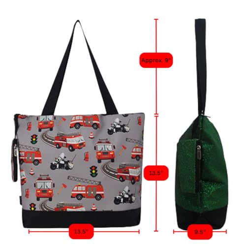 Image of NGIL Medium Top Zipper Closure Canvas Tote Bag with Attached Matching Coin Purse For Moms and Nurses