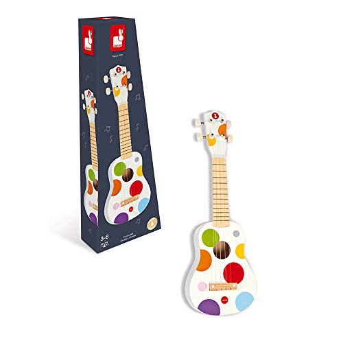 Janod Kids Wooden Toy Ukulele ‘Confetti’ - Pretend Play and Musical Awakening Toy - From 3 Years Old, J07597 - Image 5