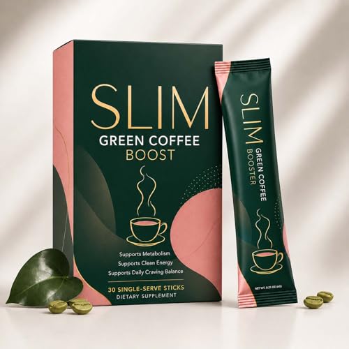 Slim Green Coffee, Sachets with Green Tea Extract, Green Coffee Bean Extract, 30 Count (1, 1)