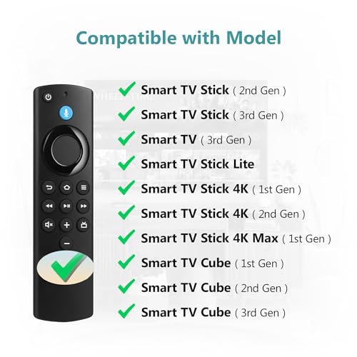 Image of Replacement Remote for All Fire Series,Remote for TV Stick (HD, 4K, 4K Max, Lite),TV Cube,Remote for Insignia,TCL,3rd Gen Fire Smart TVs with Voice