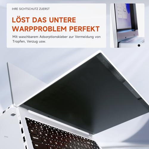 Mamol Magnetischer sichtschutz für 14 Zoll Laptop 16:10, Abnehmbarer Sichtschutzfolie, Anti Blaulicht Blendschutz Blickschutz folie Displayschutz kompatibel mit HP/Dell/Acer/Asus/Thinkpad/Envy/Xps