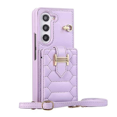Étui portefeuille pour Samsung Galaxy Z Fold 5 violet chic pour femme