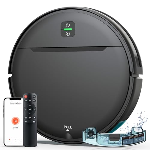Image of ECOHOME Robot Vacuum and Mop Combo,2 in 1 Mopping Robot Vacuum Cleaner,3000Pa Powerful Suction, with Wi-Fi/App/Remote,Dustbin and Watertank, for Pet Hair,Hard Floors and Low Pile Carpet