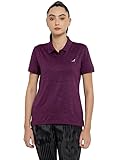 AMERICAN CREW Women's Polo Collar Active Wear Tshirts with Moisture Management (ACW770-L_Plum)