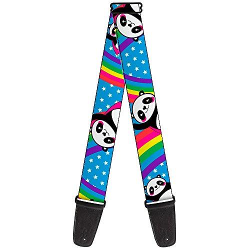 Buckle-down Sangle de guitare 34-60″ Pandas & Rainbows w/Stars - Les Beatles, Paul McCartney, John Lennon, RIngo Starr, George Harrison Buckle-down Sangle de guitare 34-60" Pandas & Rainbows w/Stars