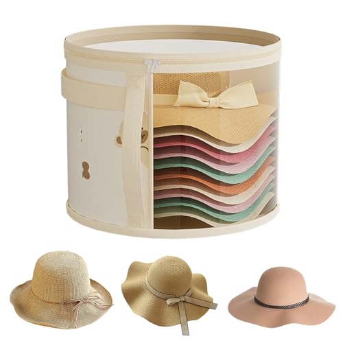 Generico Scatola Porta Cappelli | Contenitore Antipolvere Pieghevole Portatile Trasparente