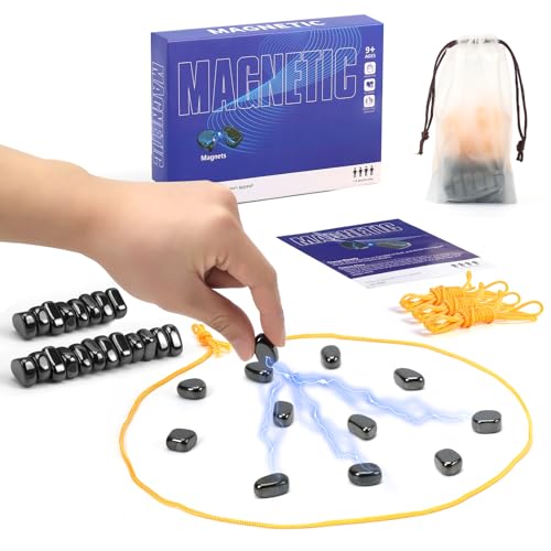 Magnetic Chess Game,32 Stones, 3 String & Portable Storage Bag, Strategy Board Game for Family Night, Use for Kids Adults (Age 9+)