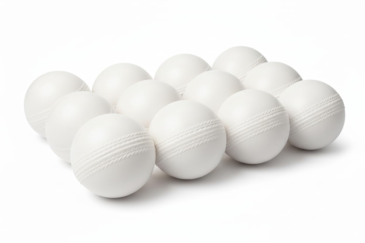 Kiraro Heavy Plastic Cricket Training Ball 80 gm – Hard Plastic Unbreakable Ball for Bowling, Batting & Bounce Drills (White, Pack of 12)-picture-22