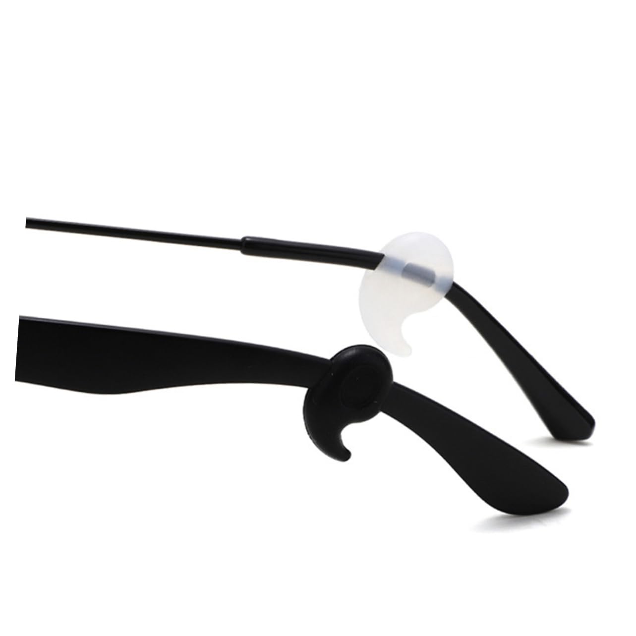 SEWACC Eyeglass Accessories 20 Pairs Non-slip Silicone Ear Grips Ear Hooks Retainer for Glasses Black White