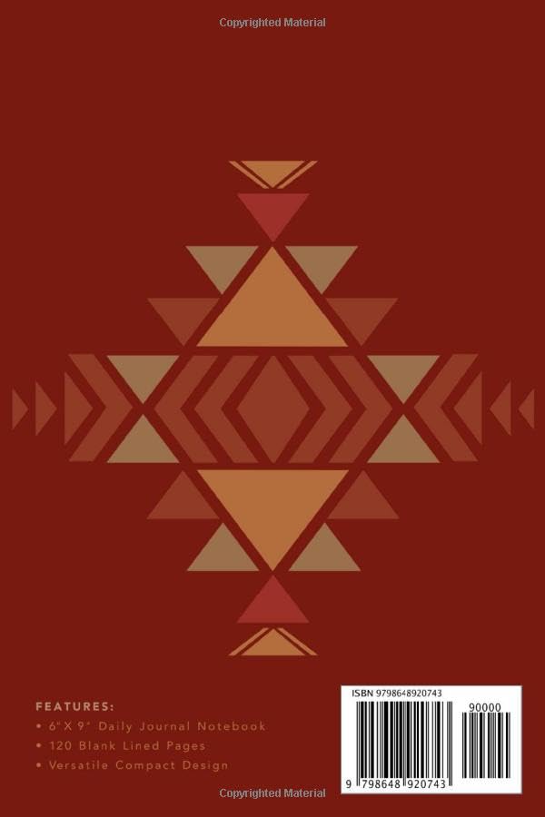 Vista 2 de Southwest Tribal Pattern Daily Journal Notebook 6" X 9" Notebook 120 Blank Lined Pages