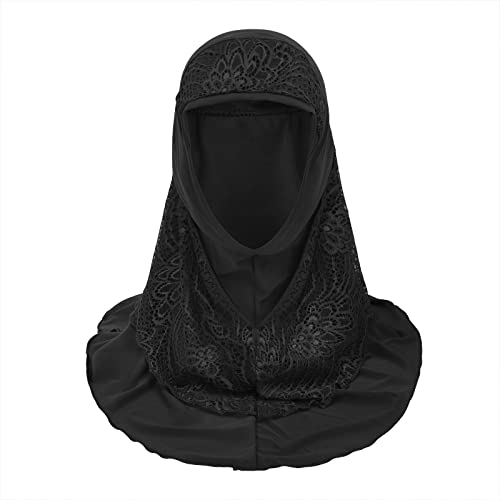 Women Muslim Hijab Scarf Floral Lace Head Wrap Turban Islamic Arab Ready to Wear Aiyah Amira Lightweight Shawl3