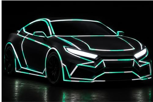 Image of WALLMATE Dual Shade Reflective Radium Strip for Car & Bike Waterproof Self Adhesive, Safety Sticker, Night Glow Tape for Helmet, Scooter & Cycle Decoration (Sea-Green Silver, 0.5 In x 45 Mtr (1771 in)
