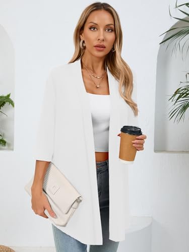 Image of Women's Lightweight Open Front Cardigans Casual Soft Drape Spring Summer Fall Cardigan S-3XL