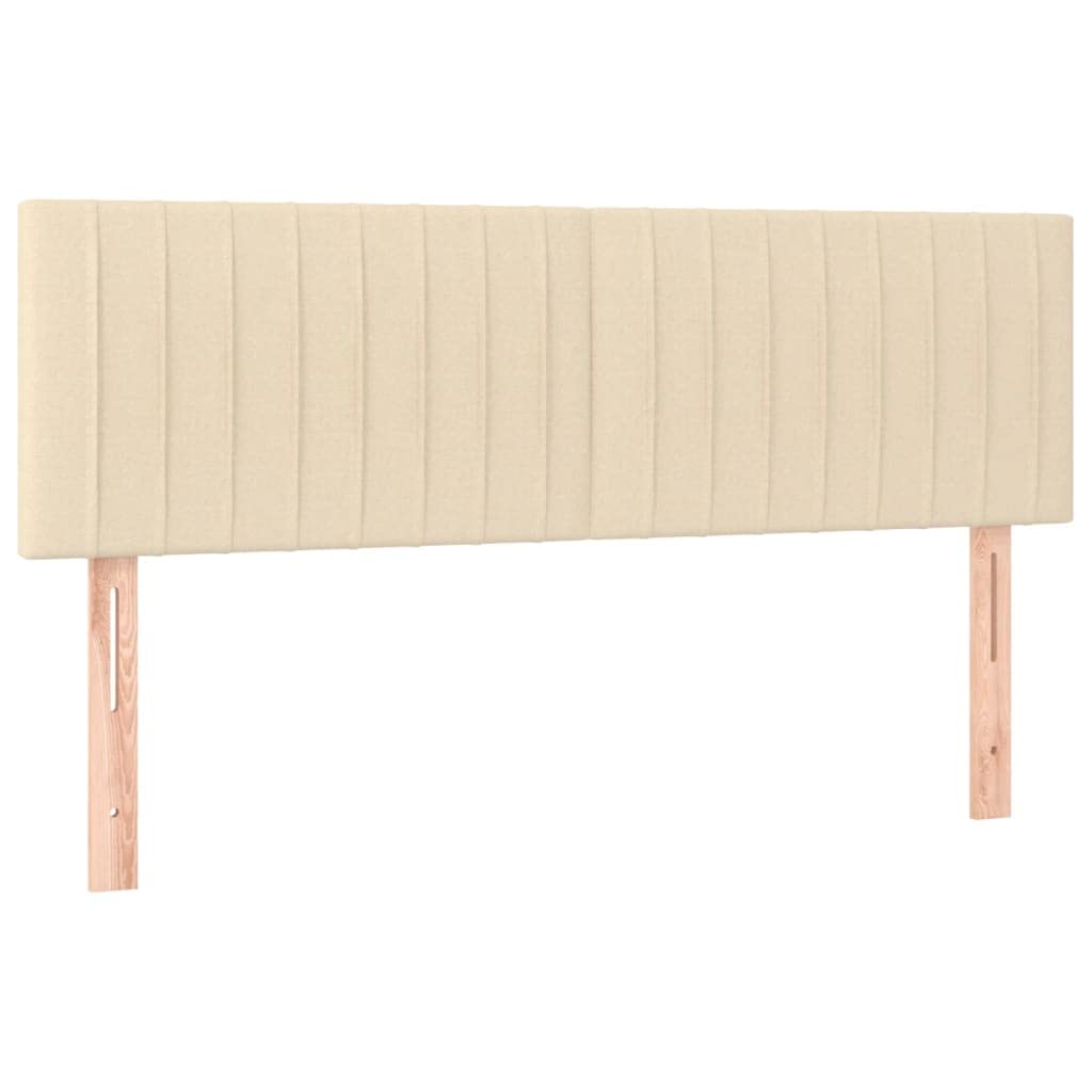 vidaXL Kopfteil, Bettkopfteil mit Holzbeinen, Höhenverstellbar Polsterkopfteil für Bett, Betthaupt Bettzubehör Schlafzimmer, Creme 144x5x78/88cm Stoff