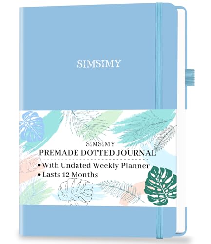 SIMSIMY Premade Bullet Dotted Journal with Undated...
