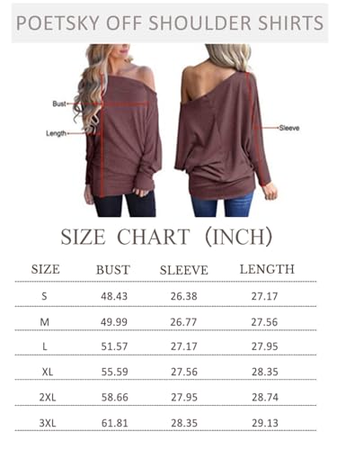 Poetsky Women'S Long Sleeve Boat Neck Shirts Loose Casual Tunic Tops Purple L thumb #8