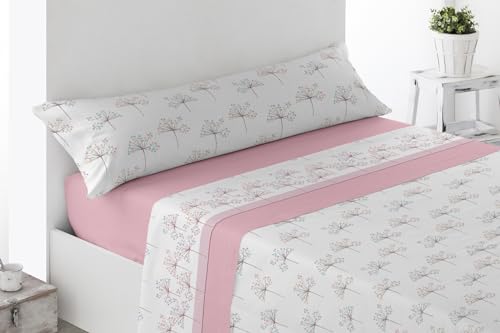 ENERGY COLORS TEXTIL-HOGAR Juego Sábanas Estampadas Verano, Juego 3 Piezas Microfibra. Sábanas Tacto Fino, Suave, Ajustable y Transpirable. (Osona) (Rosa, Cama 90)