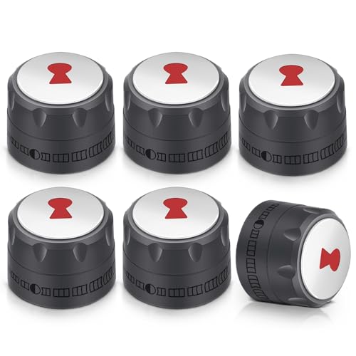 FBULWSEC 2025 Upgraded 91538 Gas Control Knobs - 6 Pack Compatible with Weber Summit 400/600 Grills (2012+) Fits E-470/670 S-460/470/660/670 Lighted Control Knobs