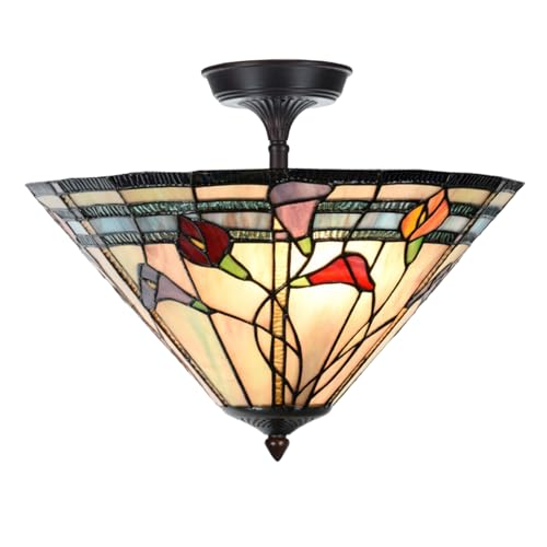 Plafonnier Calla Tiffany style Art Deco lustre pour éclairage intérieur