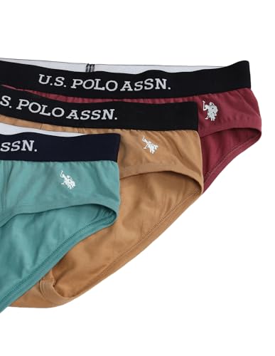 Image of U.S. Polo ASSN. Mens OEB13 Anti Microbial Solid Underwear Briefs - Pack of 3