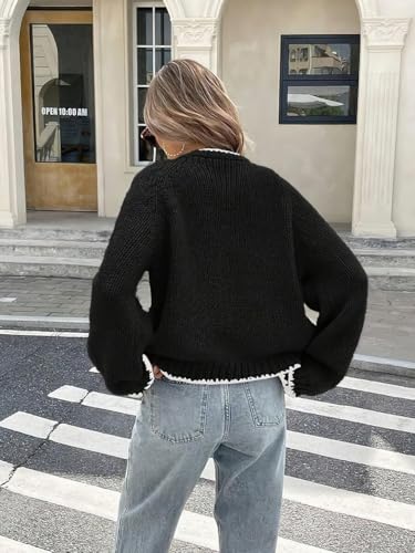 chouyatou Women's Bow Tie Front Cardigan Sweaters Fall Winter Long Sleeve Open Front Chunky Sweater Coats3