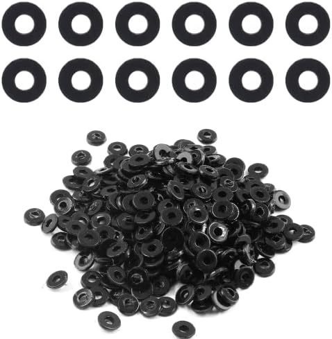 Bivethoi M2 Nylon Washer Black Flat, 2mm ID 5mm OD 1mm Thick, 300pcs