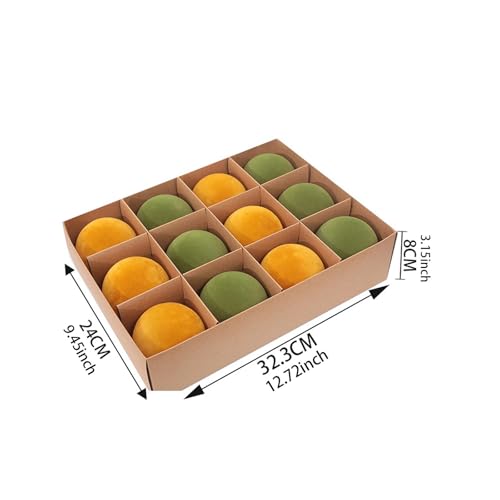 Boules de Noël Flocking Incassables : Décoration Sans Risque de Casse Vert Jaune 12 Pcs