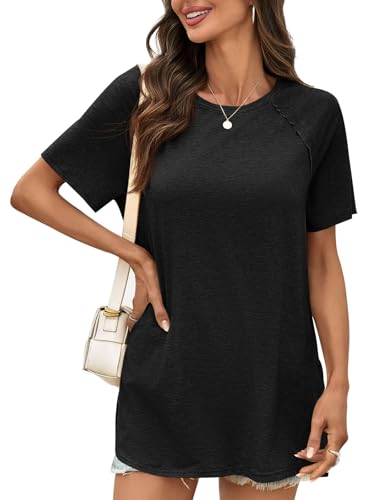 Cicy Bell Womens Short Sleeve Tunic Tops Summer Crew Neck Side Split T Shirts Casual Loose Fit Basic Tees Shirts3