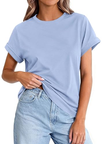 Image of PRETTYGARDEN Womens Summer Tops Short Sleeve Shirts