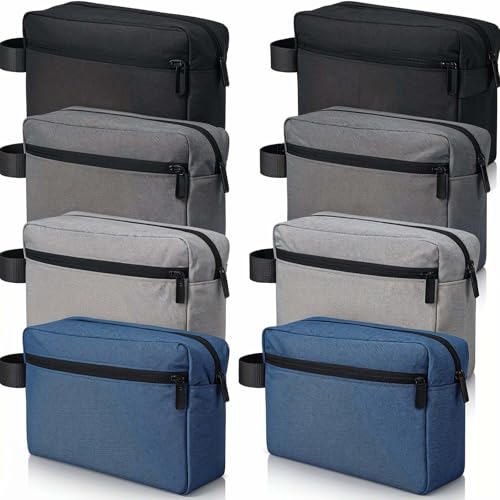 8 Pcs Travel Toiletry Bag for Men Waterproof Grooming Bag Portable Cosmetic Storage Makeup Pouch Organizer with Large Capacity Groomsmen Gifts for Wedding Day