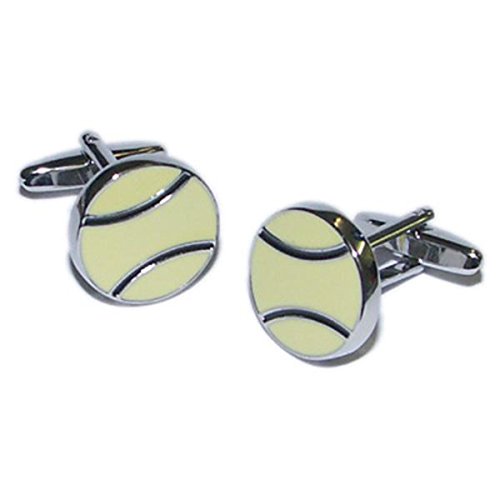 Mancuernillas para hombre con diseño de pelota de tenis miniatura 1