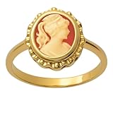 💍 Couleur Vive Rouge/Orange Corail : Le fond du camée apporte une touche de couleur chaude et vive, rappelant la couleur de l'Agate ou du Corail