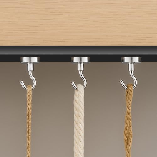 7 Pcs Heavy Duty Magnetic Hooks Heavy Duty, 16lb+ Strong Magnets with Hooks for Hanging, for Cruise Refrigerator Cabins Grill Home Kitchen Tool Storage Hook
