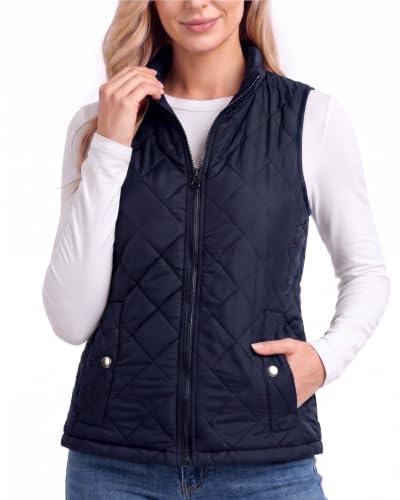NY Threads Diamond Quilted Puffer Vest Women Stand...