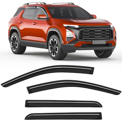 Image of Tape-on Rain Guards Fit for Chevrolet (Chevy) Equinox 2025 2026 Extra-Thick Window Rain Guard Window Deflectors Window Vent Visors Vent Shades Exterior Car Accessories-4PCS