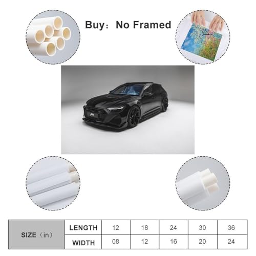 JTLFXY Luxury Super Car ABT RS6 C8 Performance Wagon Sports Car Poster Poster Decorative Painting Canvas Wall Posters And Art Picture Print Modern Family Bedroom Decor Posters 12x18inch(30x45cm)