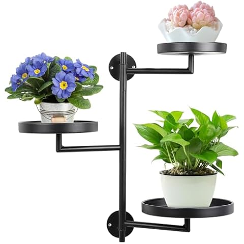 Cometofit Rotating Window Plant Shelves Indoor, 3-tier Metal Plant Stand, Wall Plant holder, Window Plant Shelf for Multiple Plants indoors, Window Sill Gifts for Plant Lovers to Enhance Home Decor Cover