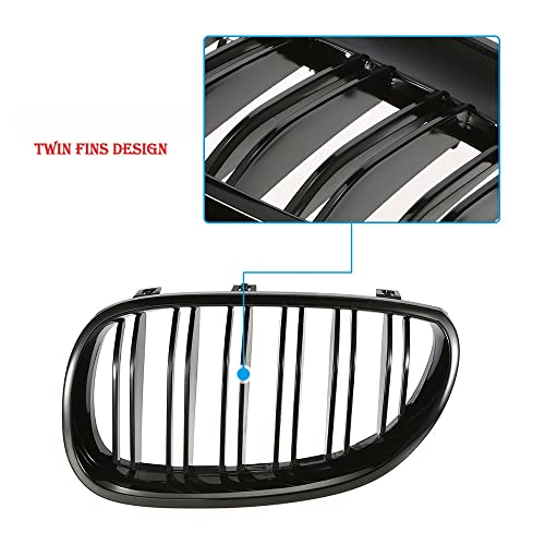 Rejillas delanteras para 5 Series E60 E61 de parachoques frontal negro brillante 7