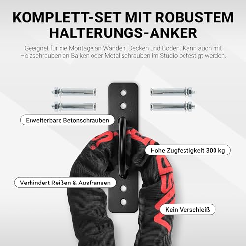 MSPORTS Battle Rope Professional Studio kwaliteit | Lengte: 15 m | Diameter: 5 cm | Trainingskabel Sporttouw slagkabel Fitness Tau slangtouw vliegtouw - Afbeelding 5