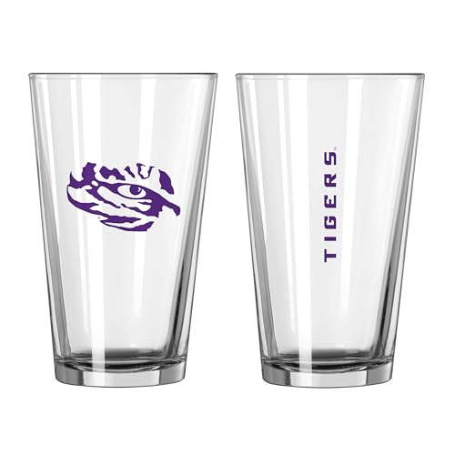 Image of Logo Brands NCAA 16 oz Pint Glass - Durable Glass With Bold Team Color- Chip-Resistant Rim Drinkware For Fans, Tailgates, Home Bars & Everyday Use